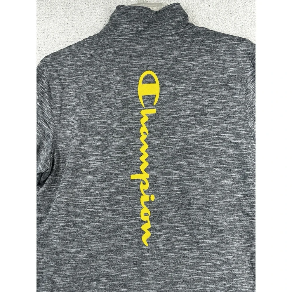 Champion Shirt Mens M Premier Lacrosse League PLL Quarter Zip Gray Long Sleeve